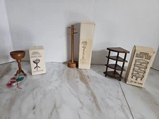 Vintage CONCORD MINIATURES Knitting Stand #2179, Coat Rack, & Corner Rack #2349