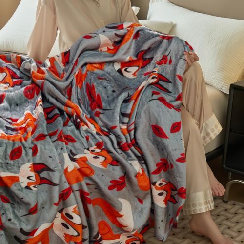 Cute Fox Blanket for Women Girls Kids Adults 40" x 50" Flannel Throw for Sofa... - Picture 5 of 7