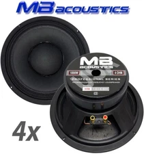 4x 10" Midrange Speakers 1000 Watts 4 Ohm MB Acoustics Car & Pro Audio Woofers