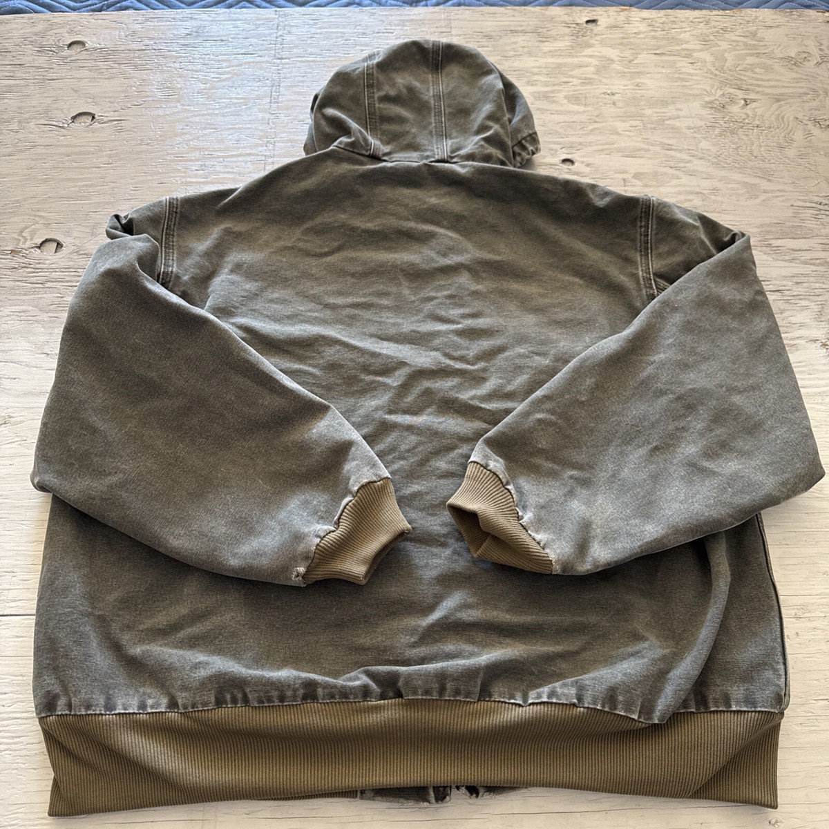 Vintage Carhartt Hooded Jacket Dark Green Full Zip Workwear