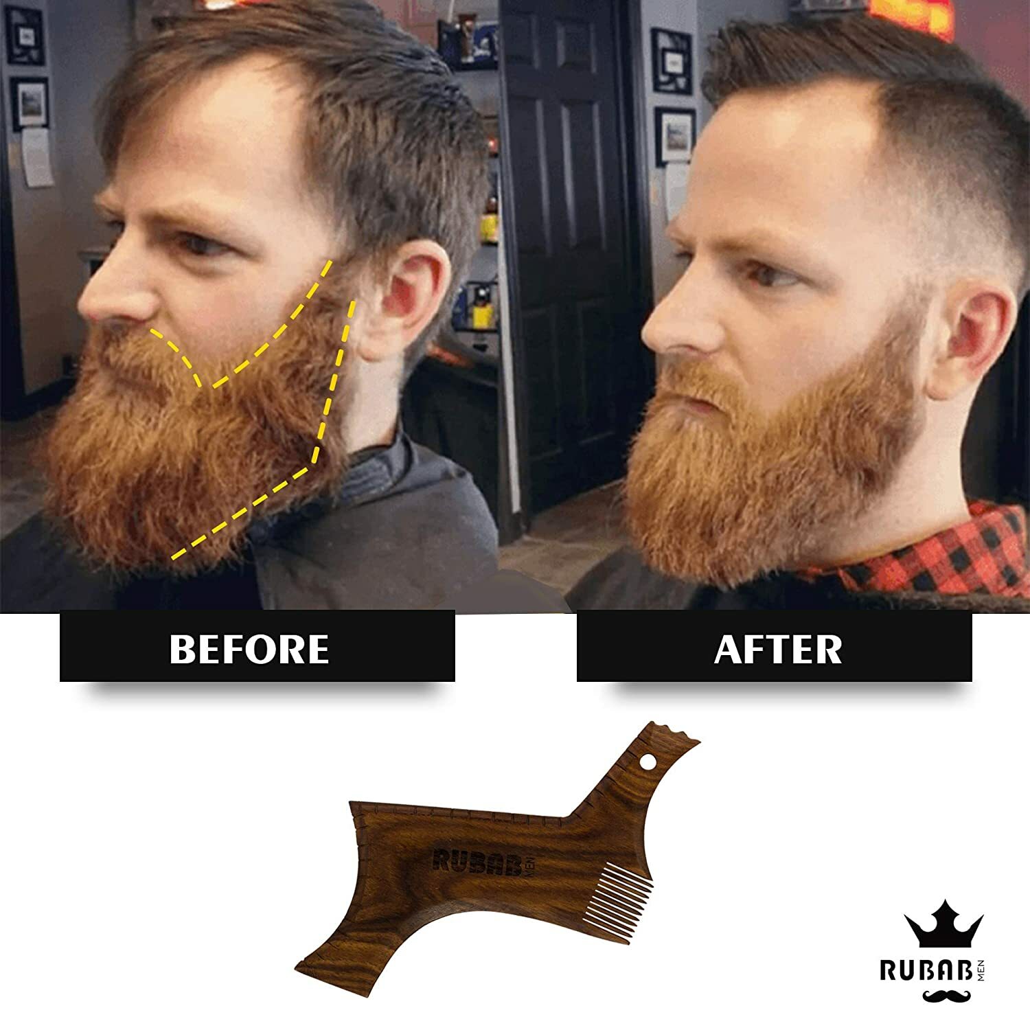 Beard Shaper With Comb Shaping Tool The Perfect Beard Line At Home ...