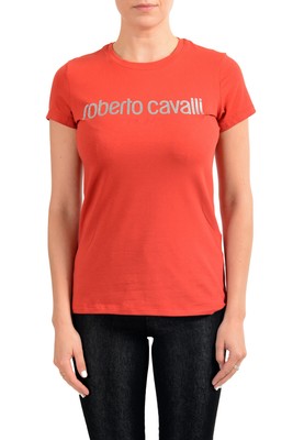 Roberto Cavalli Sport Women's Red Graphic Print Crewneck T-Shirt XS S M L XL