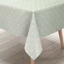 Wachstuch Tischdecke 01150-23 weiße Punkte mintgrün Polka Dots eckig rund oval