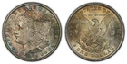 1885-O $1 Morgan Silver Dollar - PQ Original Rainbow Streak Toning - SKU-B1070