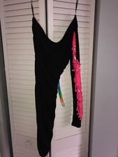 US Women Bandage Bodycon One Sleeve Evening Party Cocktail Short Mini Dress