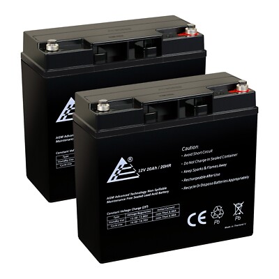 2 Pack: 12V 20AH UPS Battery Replaces 20Ah BB Battery HR22-12, HR22