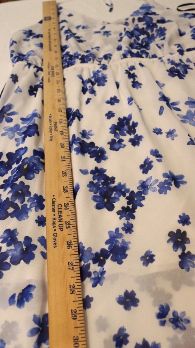 Forever 21 Dress White and Blue Short to Maxi Dress Large Sleeveless  Halter(36) | eBay