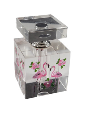 Simon Designs Pink Flamingoes Crystal Perfume Bottle with Dauber 