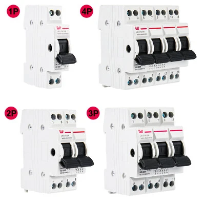 LW Wahlschalter Umschalter 1-0-2 16A 25A 32A 40A 63A Reiheneinbau PSA 1/2/3/4polig