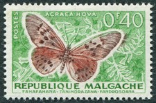 MALAGASY REPUBLIC 1960 40c SG8 mint MH FG Butterfly Acraea hova b #A02