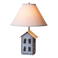Colonial House Table Lamp with Shade in weathered Tin - SALE