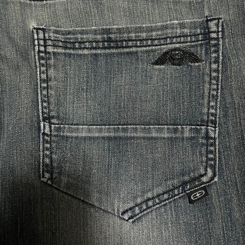 Pantalones de mezclilla vintage de pierna recta No Fear talla 34x31 patinador Y2K - Imagen 4 de 7