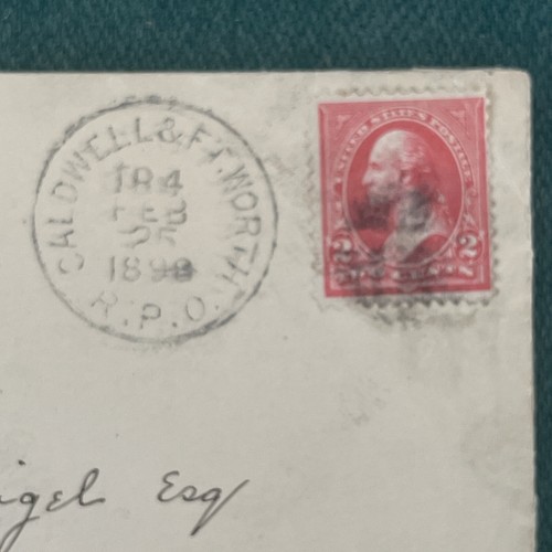 1898 Cubierta A T Nichols Chickasha Territorio Indio Oklahoma - Imagen 3 de 4