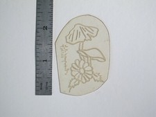 vtg 1960s 70s Tattoo Flash acetate stencil 2 Mushrooms and Flower Signed SHR1