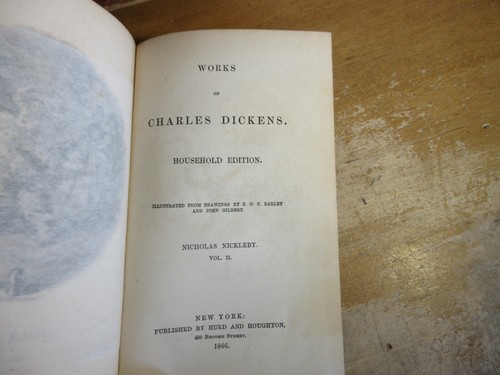 Old NICHOLAS NICKLEBY Book Set 1866 ANTIQUE VICTORIAN LIFE ADVENTURES CLASSIC ++ - Picture 7 of 12