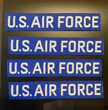 4 x USAF US AIR FORCE White Blue Nylon Name Tape Patch Unissued Nametape USGI