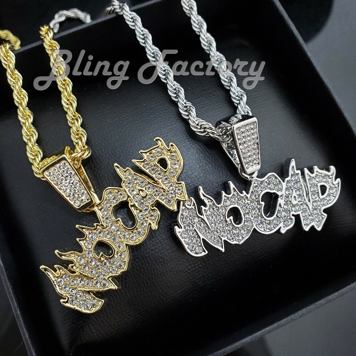 Hip Hop Iced Rapper's NO CAP Pendant & 4mm 24