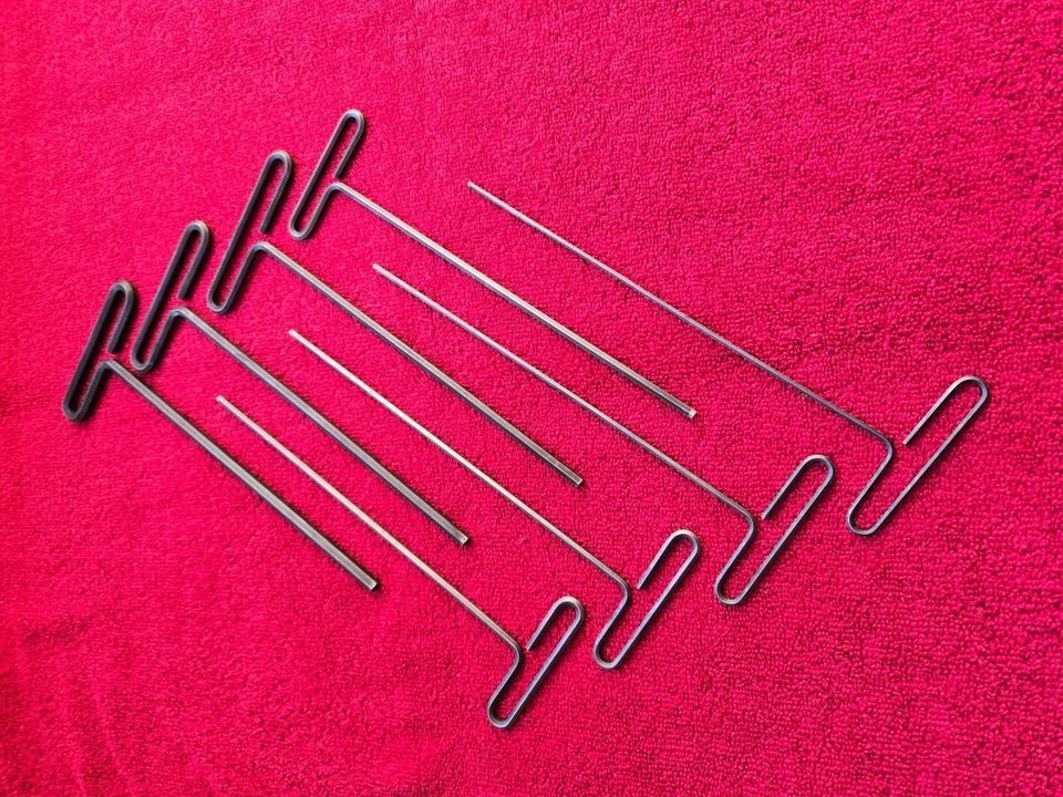 (8) Eklind Tools USA T Handle Hex Key Allen Wrenches SAE 9" long arm metal loop  - Image 3 of 4