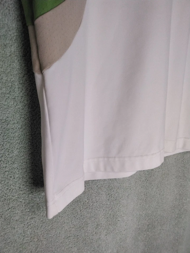 Regata feminina Izod XFG Cool Fx tamanho M colorblock branca verde sem mangas zíper - Imagem 4 de 4