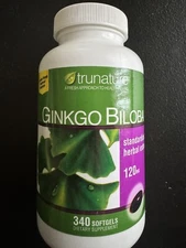 ✳️Trunature GINKGO BILOBA 120mg 340 softgels Support Memory 1,2,3,4,5 PACK ✳️