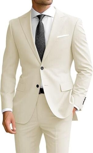 Traje de 2 piezas para hombre Trajes ajustados para hombre Blazer de dos botones Chaqueta de negocios formal - Imagen 30 de 37
