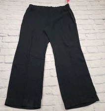 Lilly Pulitzer WOMENS SIZE XL Deri Linen Palazzo Beachy Pants Onyx Black