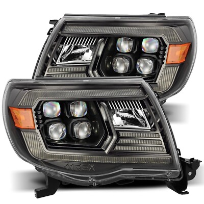 For 05-11 Toyota Tacoma Nova Alpha Black LED Projector Headlamps Headlights