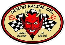 Demon Racing Oil Vintage Drag Racing sticker decal NHRA Rat Rod Street Rod