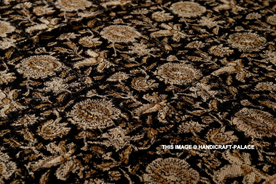 Bohemian Hand Block Printed Cotton Throw Large Sofa Couch Blanket Indian Throws - Image 3 of 4