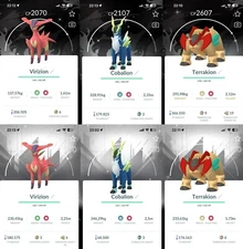 Shiny Cobalion Terrakion Virizion Black White Background Trade 0r P T C