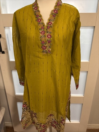 Traje 3 piezas listo para usar, indio cosido Salwar Kameez, paquistaní talla M, VESTIDO EID - Imagen 1 de 9