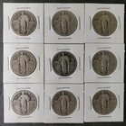 Lot of Nine 25c Standing Liberty Silver Quarter Dollars with Dates