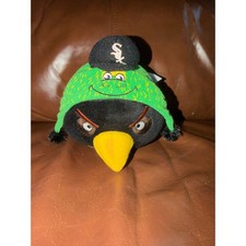 Angry Birds Black Bird Plush Toy Green Hat Chicago White Sox Baseball Cap