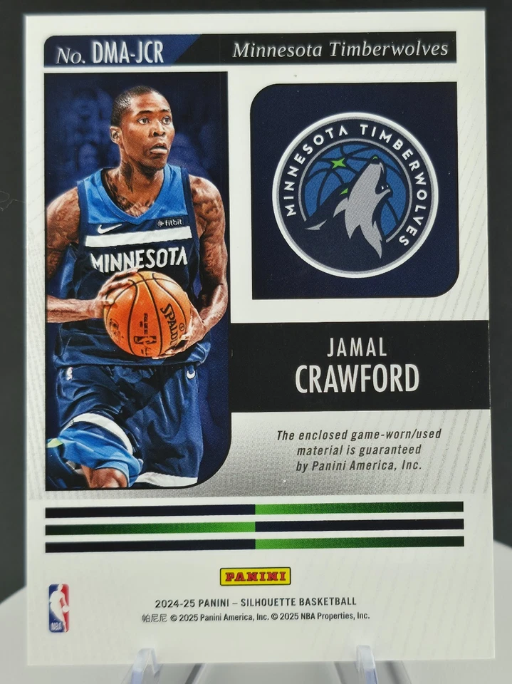 Parche de etiqueta de lavandería Jamal Crawford 25 materiales dobles Panini Silhouette/99 Foto 2 de 4