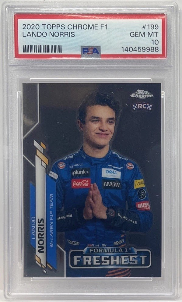 2020 Topps Chrome F1 Lando Norris Rookie RC #199 PSA 10 GEM MINT GRADED FRESHEST
