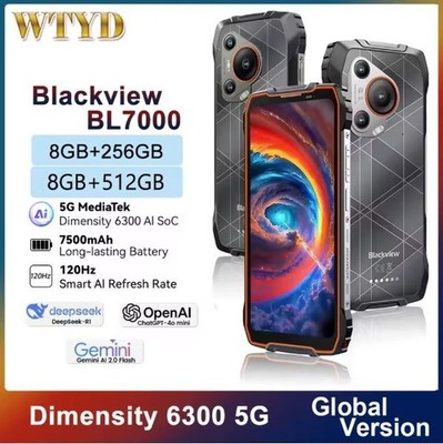 Blackview BL7000 Rugged Phone 8+16GB+512GB 6,78'' 5G Android 15 7500mAh NFC