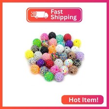 100pcs 18mm Colorful Rhinestone Beads Round Spacer Beads for Jewelry Bracelet Ne