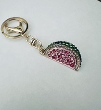 Pink Watermelon Rhinestone Keychain, Bling Purse Charm