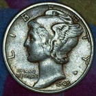 1945-D Mercury Dime Fine – Denver Mint – 90% Silver