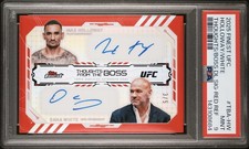 2025 Finest UFC Thoughts From The Boss Holloway/White Red Refractor 3/5 PSA 9