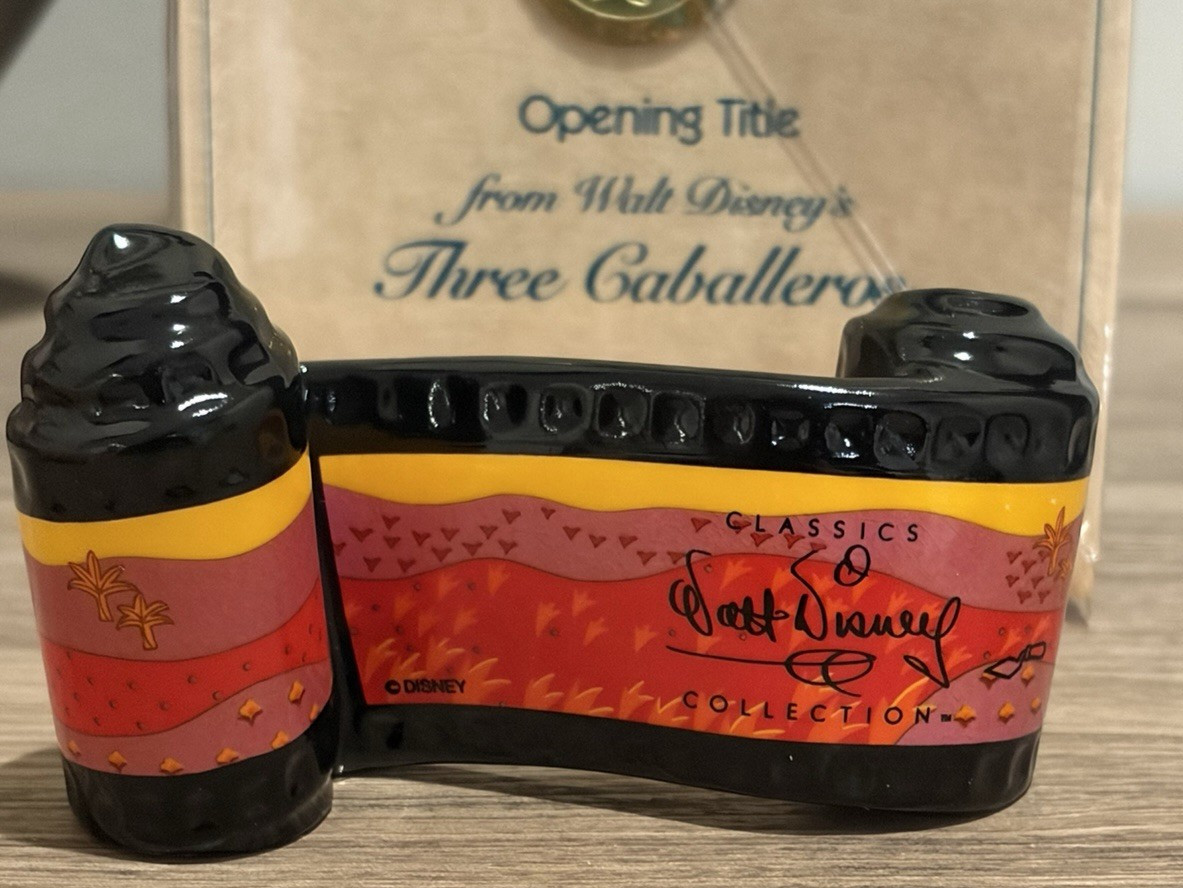 WDCC Disney Opening Title Scroll Porcelain Figurine 3" Box COA Three Caballeros