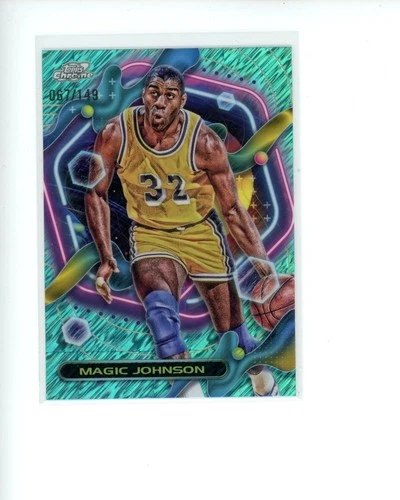2023 Topps Cosmic Chrome Basketball Aqua Equinox Refractor Magic Johnson #57