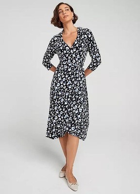Freemans blue leopard Print wrap dress size 14 BNWT RRP £35
