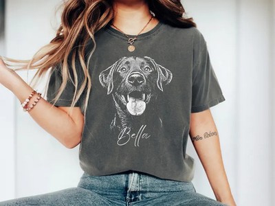 Custom Pet Comfort Tee Personalized Dog Cat Photo Shirt Gift
