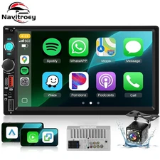 Double 2 Din 7"Car Stereo Radio CarPlay Bluetooth MP5 Player FM USB Touch Screen