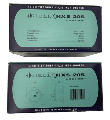 2 HELIX HXS-205 5.25” CAR WOOFERS HIGH QUALITY GERMAN MADE