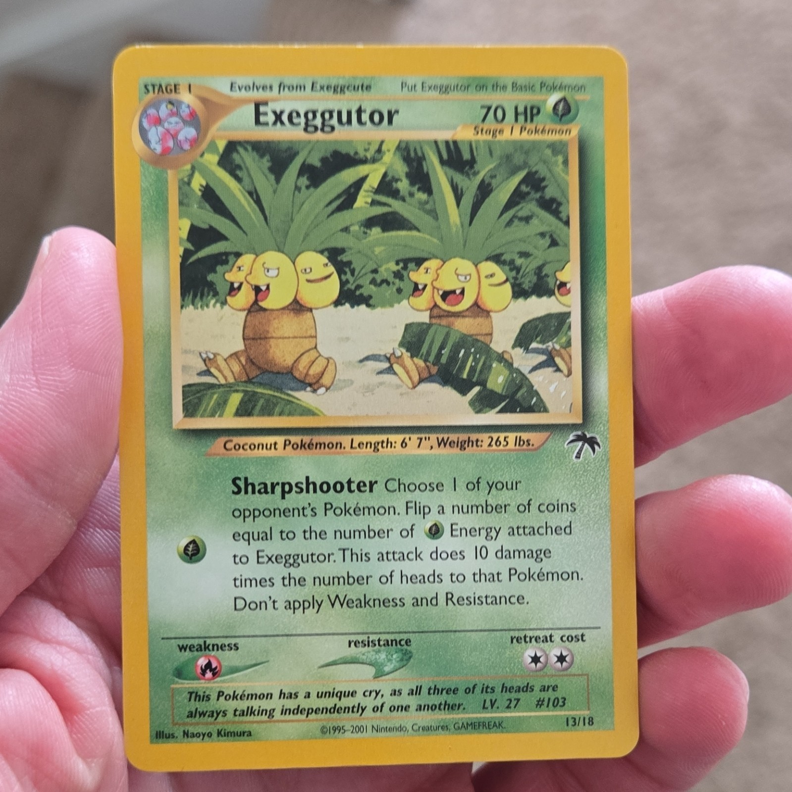 Pokémon TCG Southern Islands Exeggutor 13/18 Promo 70 HP Sharpshooter