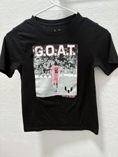 Soccer Futbol LIONEL MESSI SHIRT GOAT G.O.A.T. Youth Medium 8 BLACK TSHIRT