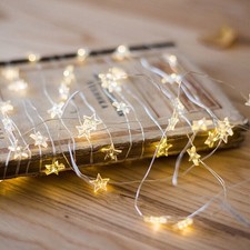 20-50 LED Star Fairy String Lights Indoor Battery Wedding Party Bedroom Decors