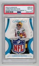 Christian Watson 2022 Flawless Rookie RC NFL Shield Platinum 1/1 PSA 8 Packers